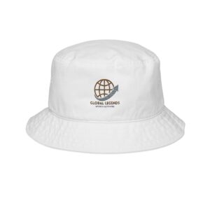 Global Legends Embroidered Bucket Hat – Men's & Women's  Summer Accessory for Adventure Lovers, Perfect for Festivals, Travel, Beach Days